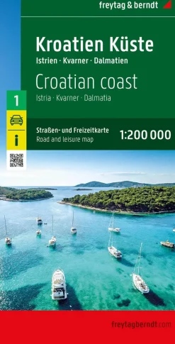 Freytag & Berndt Wegenkaarten<Wegenkaart Kroatische kust, Istrië/Dalmatië
