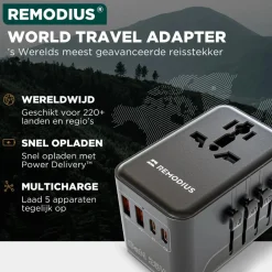 Remodius Stekkers & Kabels|Wereldstekkers<Wereldstekker + 2× Universele Oplaadkabel