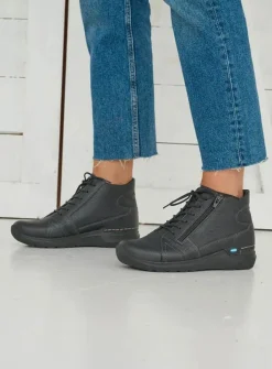 Wolky Casual Schoenen<Why - Hoge veterschoenen dames Zwart