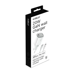Celly Stekkers & Kabels<20W Thuislader met USB-C naar Lightning Kabel