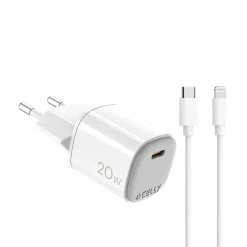 Celly Stekkers & Kabels<20W Thuislader met USB-C naar Lightning Kabel