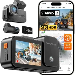 Wolfbox Dashcams<X5 Touch 3CH 4K Wifi GPS 128gb dashcam