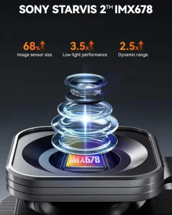 Wolfbox Dashcams<X5 Touch 3CH 4K Wifi GPS 128gb dashcam